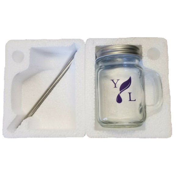 Young Living Mason Jar Mug w/ Stainless Straw - Picture 10 of 10